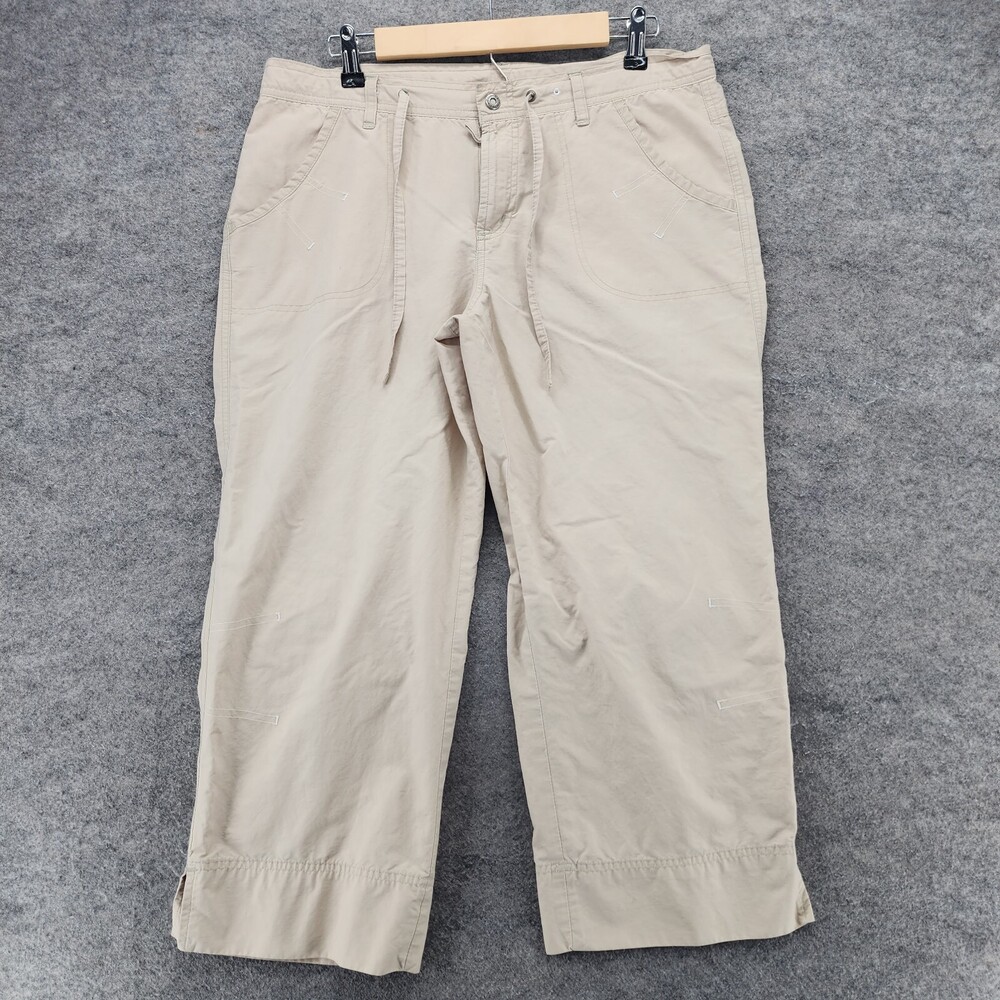 Columbia Pants Womens Medium Cropped Beige Mid Rise 34x23"